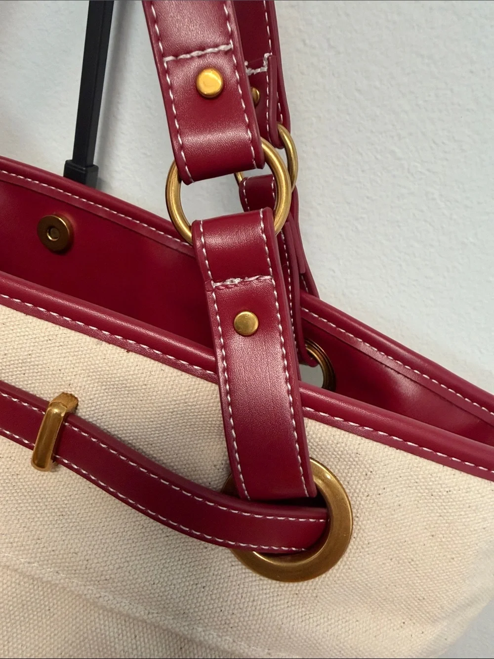 Steve Madden | Wine Canvas Boatkin Vacation Tote w/ Separate Purse & Crossbody